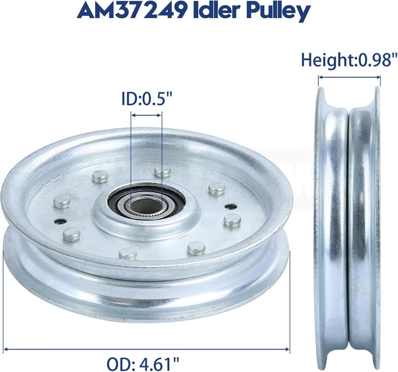 GUSUHAWK AM37249 Idler Pulley Replaces John Deere AM107468, AM37442, AM35862, AM37249 Idler Pulley for John Deere F525 GT235 GT245 GT275 LX188 RX75 S2554 STX38 X300 X500 180 265 345 Mower Deck Parts - Image 4
